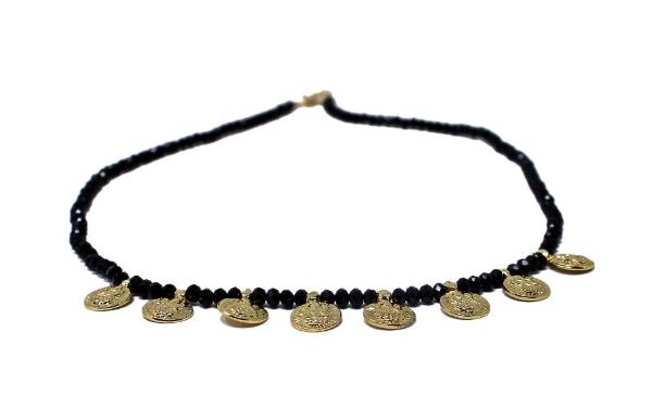 Black Beads and Kasumala Necklace